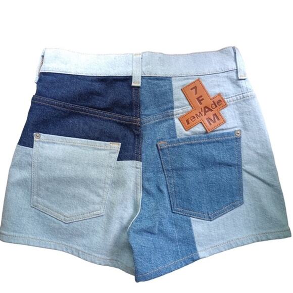 Marques Almeida x 7 4 All Mankind Denim Patchwork Shorts Rem’ade S:25&28(2pair) - Picture 4 of 4